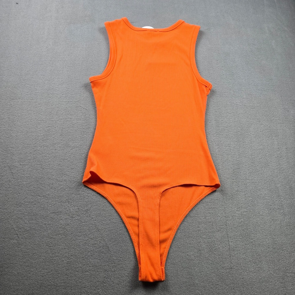 Le Lis Collection Womens Ribbed Sleeveless Bodysuit Orange XS New - Picture 7 of 7